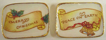 Dollhouse Miniature Christmas Tray 2Pcs.